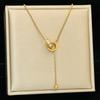 Colar com pingente de elo de anel feminino, corrente de clavícula, novo estilo, sem queda, 18k, dourado, moderno, acessórios de celebridades da internet, colar, corrente, ins