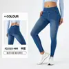 Jeans de Yoga Transfronterizos Nuevos de Cintura Alta con Bigotes para Mujer, Ajustados, de Alta Elasticidad, Adelgazantes, Levanta Glúteos, Pantalones de Pierna Recta con Doble Bolsillo