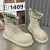 Botas Martin de Cabeza Grande y Suela Gruesa de Dos Usos para Mujer 2026 Nuevo Otoño Cuadros Dobladillo Botines Cortos Birkenstock Botines Versátiles de Gamuza