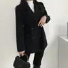 Roupas Femininas Roupas Femininas Coreanas Dongdaemun Alta Qualidade Chique Outono Inverno Moda Lapela Dupla Botão Lã Casaco