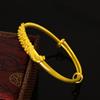Pulsera de pavo real dorado moda femenina latón imitación oro pulsera chapada en oro boda falso tres oro imitación oro accesorios que no se decoloran
