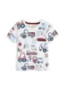 Suministro Transfronterizo 26º Verano Nuevo Modelo Camiseta de Manga Corta para Niños con Diseño de Coche de Dibujos Animados y Excavadora para Niños