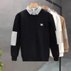 Sudadera Falsa de Dos Piezas para Hombre, Nuevo Estilo Coreano para Primavera y Otoño, Chaqueta con Cuello de Camisa Rayada Azul de Moda, Top de Marca de Moda