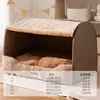 Cama para Perros Grandes, Cama tipo Cajón, Alfombrilla Cálida para Otoño e Invierno, Extraíble y Lavable, Casa de Mascotas Vintage de Cuento de Hadas, Cama para Gatos, Nido para Mascotas