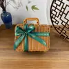 Caixa Tecida de Rattan, Mala Tecida de Rattan, Caixa de Presente Vintage, Caixa de Rattan Cor de Café, Caixa de Presente de Casamento, Caixa Tecida, Caixa de Presente de Rattan