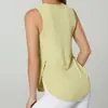 Chaleco Deportivo para Mujer, Sin Mangas, Abertura Lateral, Secado Rápido, Yoga, Entrenamiento de Carrera, Ropa de Fitness Holgada, Chaleco de Secado Rápido para Mujer