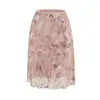 Falda de satén con estampado de leopardo para mujer, nuevo de verano 2026, vintage, fluida, de longitud media, ajustada, línea A, cola de pez
