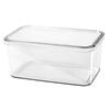 Caja de almacenamiento transparente con tapa, organizador de ropa de plástico grueso, cesta de almacenamiento para artículos de oficina, aperitivos, juguetes