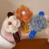 Horquilla de Flor de Lana Tejida a Mano Estilo Francés para Mujer 2025 Nueva Horquilla de Gama Alta Pinza de Pato para la Parte Posterior de la Cabeza Pinza para el Cabello
