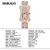 Mokago 8120 Relógio Luxo Leve Céu Estrelado Totalmente Diamantado Design Aerodinâmico Feminino Relógio de Quartzo Totalmente Diamantado