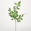 Item Popular Transfronteiriço: Folha Única de Eucalipto Artificial com 3 Galhos para Decoração de Feriado e Casamento, Arranjo Floral de Fundo