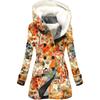 Estilo Europeo y Americano 2024 Nuevo Abrigo Trench para Mujer Invierno Engrosado Transfronterizo Más Vendido Estampado Digital 3D Abrigo con Capucha al por Mayor
