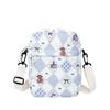 Nova Bolsa Transversal de Ombro Portátil Bolsa de Lona Moda Fresca Bolsa Quadrada Pequena com Zíper para Armazenamento Bonita e Estilosa