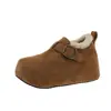Botas de nieve zapatos peludos zapatos de algodón mujer 2026 otoño e invierno estilo nuevo tacón oculto suela gruesa con terciopelo completamente cerrados zapatos Birkenstock zapatos de mujer