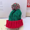 Muñeca de Algodón Linda Muñeca DIY Accesorios para Muñecas Sombrero de Lana Tejido Accesorios de Ropa Sombrero de Navidad