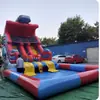 Tobogán Inflable y Piscina Combinados Dos en Uno, Instalaciones de Diversión Refrescantes para el Verano, Diseño de Escalón Antideslizante