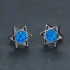 Desejo transfronteiriço AliExpress Amazon preto dourado estrela hexagonal Azul brincos Aobao brincos moda Joker uma geração de cabelo