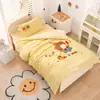 Conjunto de Colcha para Creche Infantil de Três Peças, Conjunto de Roupa de Cama de Seis Peças para Entrar na Creche, Capa de Colcha de Algodão Lavado Tingido em Fio de Algodão Puro Classe A