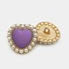 Botones Metálicos de Alta Gama en Forma de Corazón para Mujer, Cortavientos, Suéteres Corazón de Durazno, Botones Decorativos Versátiles, Botones Rosa Perla