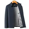 Jaqueta Masculina de Marca com Lapela Fina Casual de Negócios Primavera e Outono Novo Estilo Casaco Slim Fit para Pais de Meia-Idade e Idosos
