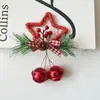 Guirnalda de Campanas Huecas de Copo de Nieve Decoración Navideña Accesorios para Llaveros DIY Campana de Hierro de Cinco Estrellas Navideña