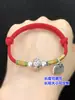 Plata pura s999 Retro Flor pequeña Agujero grande Separadores Cuentas Planas Cuerda de mano trenzada Pulsera Collar Accesorios DIY hechos a mano