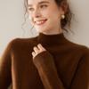 Suéter de Cachemira de Montaña de Nuevo Estilo para Mujer Cuello Alto Otoño e Invierno Grueso Suelto Raglán Manga Larga Jersey Básico de Punto Combinable