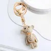 Chaveiro de Liga de Diamante Urso Fofo Transfronteiriço para Carro Pingente Criativo de Liga de Desenho Animado para Bolsa