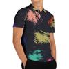 Camisa Polo Masculina de Manga Curta Estampada para Comércio Exterior, Coleção Verão 2026, com Mangas Meio Compridas da Moda