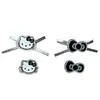 Dulces y geniales accesorios de acrílico con forma de gato kt plateado, lazos, decoración para fundas de teléfono móvil, equipaje, zapatos y calcetines, accesorios de ropa, decoración, lote
