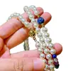Collar de Cadena para Suéter de Cristal Artificial Perla Artificial Amatista Natural Lapislázuli Cristal Blanco Ágata de Alta Calidad y Alto Brillo