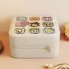 Caja Pequeña Portátil para Joyas Accesorio de Viaje Organizador Diseño Multicompartimento para Hogar Viaje Caja para Pendientes Anillos Collares