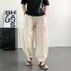 Calças de paraquedista retrô largas de perna larga tamanho G, calças da moda de seda gelada de secagem rápida, 8X calças finas curvas de workwear para homens, verão