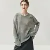 ¡Herbalife! Suéter de 75% Cachemira 25% Seda de Morera para Mujer, Cuello Redondo, Hombros Descubiertos, Holgado, Tejido a Mano, Camisa de Punto Camelia