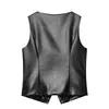 Ins Transfronterizo Europeo y Americano 2026 Nueva Moda Elegante Ropa de Mujer al por Mayor Versátil Color Sólido de un Solo Botón sin Mangas Chaleco de Cuero