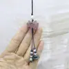 Nova Bolsa de Cordão Tecida à Mão com Contas de Lótus Transparentes Estilo Chinês Antigo Corrente Pequena para Pendurar no Carro Acessórios de Joias