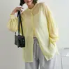 Camisa semi-transparente estilo francés transfronteriza japonesa y coreana, 2026 primavera-verano, malla ligera, protección solar, estilo suave, camisa exterior