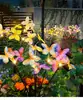 Decoración de Jardín Impermeable para Exteriores de Nueva Generación Alimentada por Energía Solar Mariposa de Fibra Óptica Diseño Multicabezal de Fibra Óptica Luces con Estaca para el Suelo