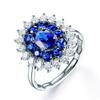 Venda quente Diana imitação de anel de safira natural Anel feminino banhado a ouro 18K diamante colorido anel de pedras preciosas