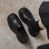 Zapatos de cuero para mujer de suela gruesa estilo británico, nuevos mocasines versátiles estilo universitario otoño 2026, zapatos planos versátiles sin cordones