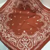 Pañuelo de Seda Negro y Rojo para Mujer, Pañuelo Cuadrado Delgado de Seda para Primavera y Otoño, Estampado Paisley, Bufanda de Seda de Morera para Mujer, 53cm