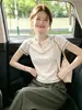 Camiseta Elegante de Bloques de Color con Cuello en V y Manga Corta para Mujer, Nuevo Verano 2026 Casual Versátil Moda Adelgazante Superior A13213