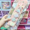 Pasador de Princesa Sirena Perlado de Color Degradado Estilo Coreano con Diamantes, Estrellas de Mar, Conchas, Peces Pequeños y Delfines para Niños y Niñas