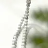 Colar Brincos de Contas Redondas Turquesa Imitação Magnésita Natural Acessórios de Joias Estilo Xizang Turquesa Nepal
