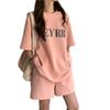 Traje de moda de estilo coreano para mujer, ropa exterior de verano, pantalones cortos casuales de manga corta, traje deportivo holgado de talla grande de dos piezas a la moda