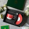 Taza de café estilo ola, platillo, taza de té de la tarde, taza de cerámica, caja de regalo, traje retro de alta calidad, regalo de acompañamiento de nicho