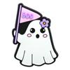 Zuecos Lindos de Fantasma Pequeño Zapato Flor Dibujo Animado Halloween Hebilla Decorativa en la Parte Superior Goma Suave de PVC Accesorios para Zuecos
