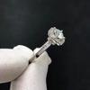 Novo anel de prata s925 cravejado com diamante Mosane 1 quilate fornecimento direto dos fabricantes anel de diamante Mosane feminino