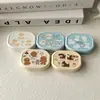 Novo Estojo de Lentes de Contato de Cachorrinho de Desenho Animado Portátil Estojo Colorido de Lentes de Contato Coração Girly com Espelho Estojo Companheiro TZ043