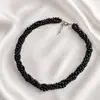 Colar de Pérolas de Camada Dupla para Mulheres, Gargantilha, Estilo Ins Retro Tendência, Corrente Simples para Clavícula, Corrente Curta para Pescoço, Acessório para Pescoço